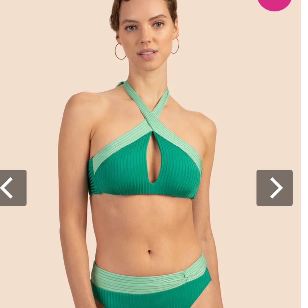 Trina Turk Olympia twist tie ribbed bikinii top